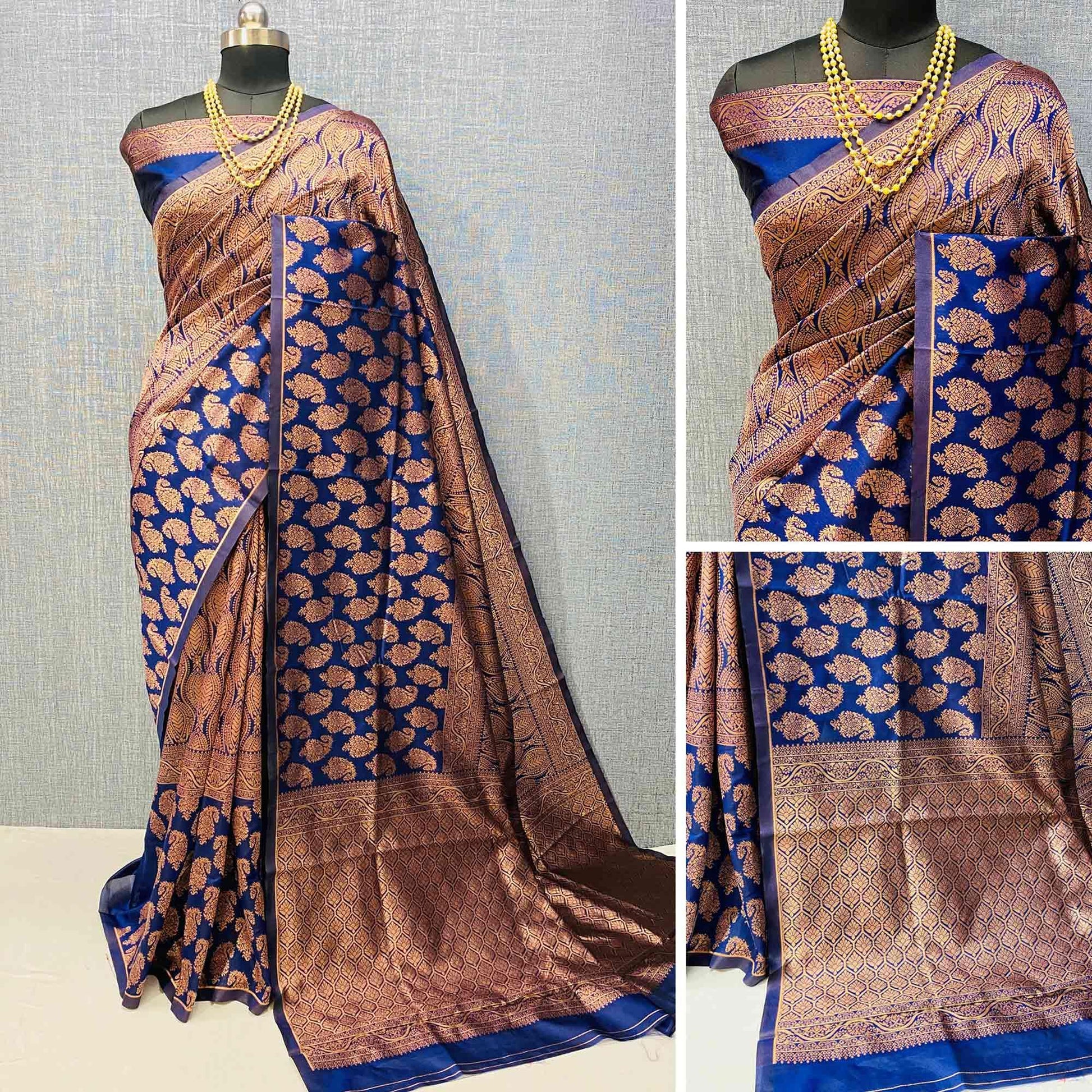 Blue Woven Banarasi Silk Saree