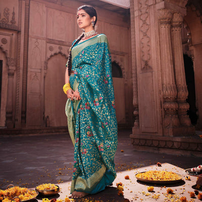 Blue Woven Dola Silk Saree