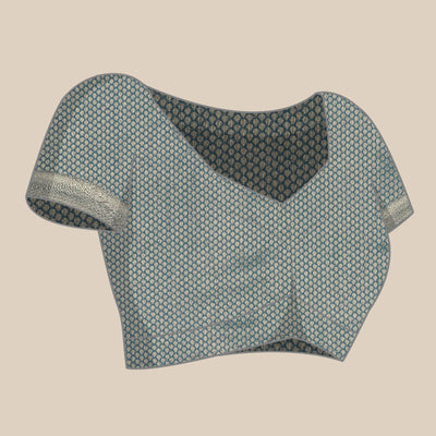 Blue Woven Kanjivaram Silk Saree With Tassels