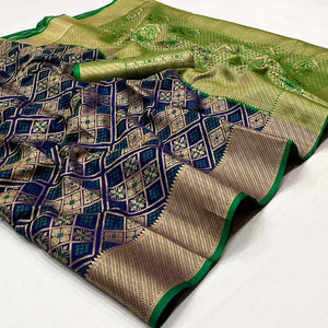 Blue Woven Patola Art Silk Saree