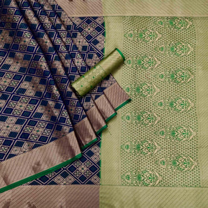 Blue Woven Patola Art Silk Saree
