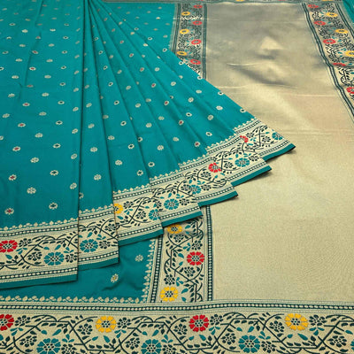 Blue Zari Woven Art Silk Saree