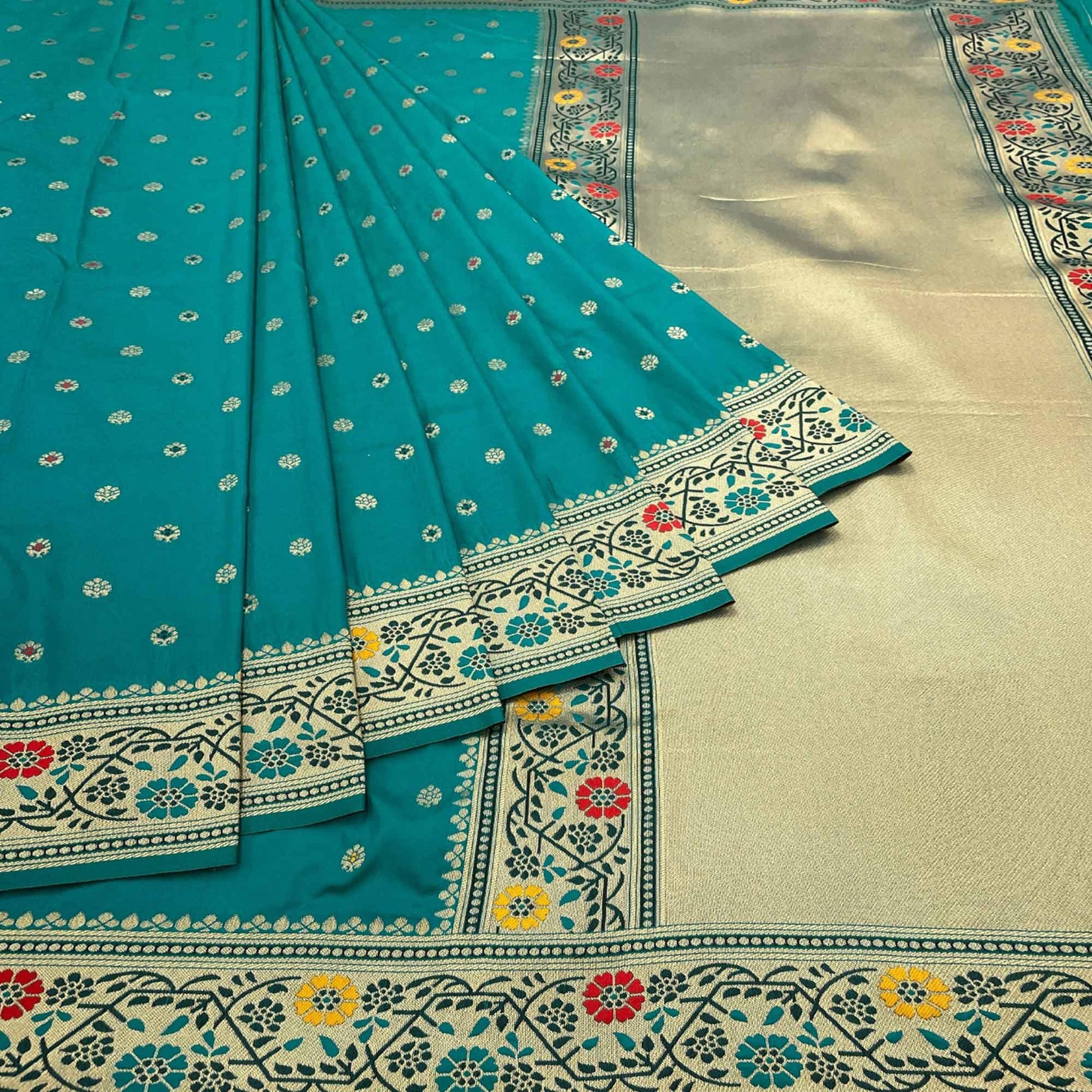 Blue Zari Woven Art Silk Saree