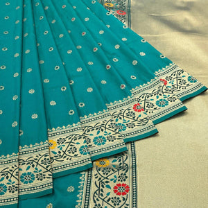 Blue Zari Woven Art Silk Saree
