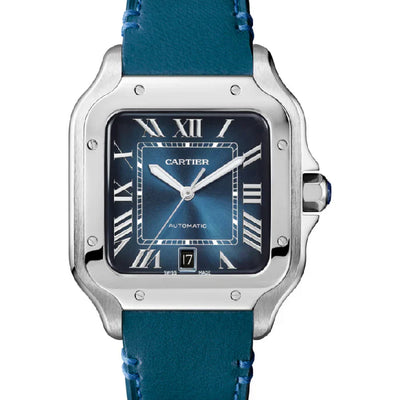Cartier 'SANTOS DE CARTIER, LARGE, AUTOMATIC, STEEL, INTERCHANGEABLE STEEL AND LEATHER BRACELETS'