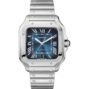 Cartier 'SANTOS DE CARTIER, LARGE, AUTOMATIC, STEEL, INTERCHANGEABLE STEEL AND LEATHER BRACELETS'