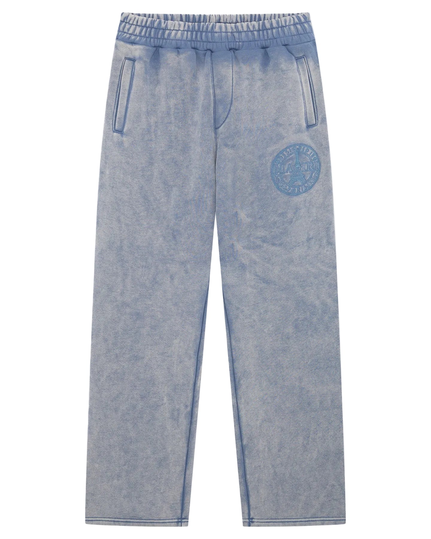 MAGIRI Embroidered Acid Washed Blue Sweatpants