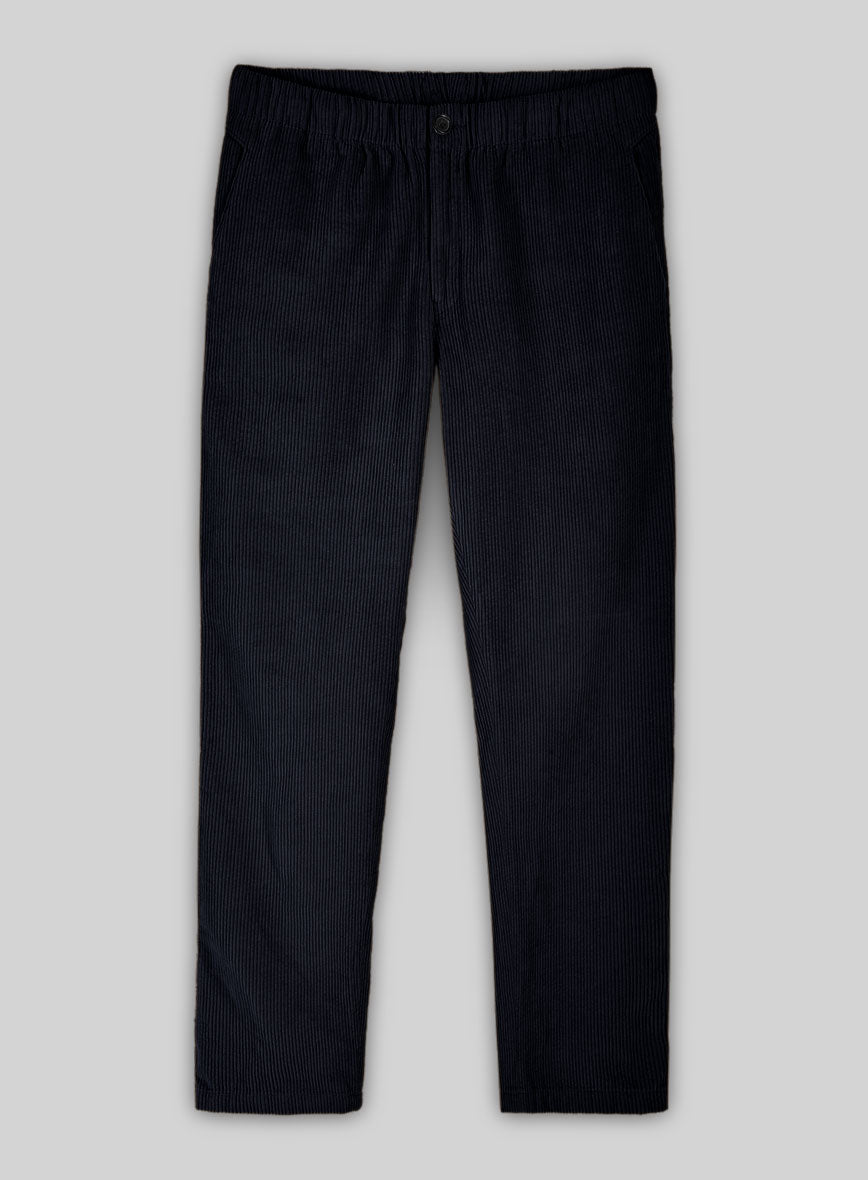 Blue Stretch Pin Corduroy Easy Pants
