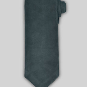 Blue Suede Leather Tie