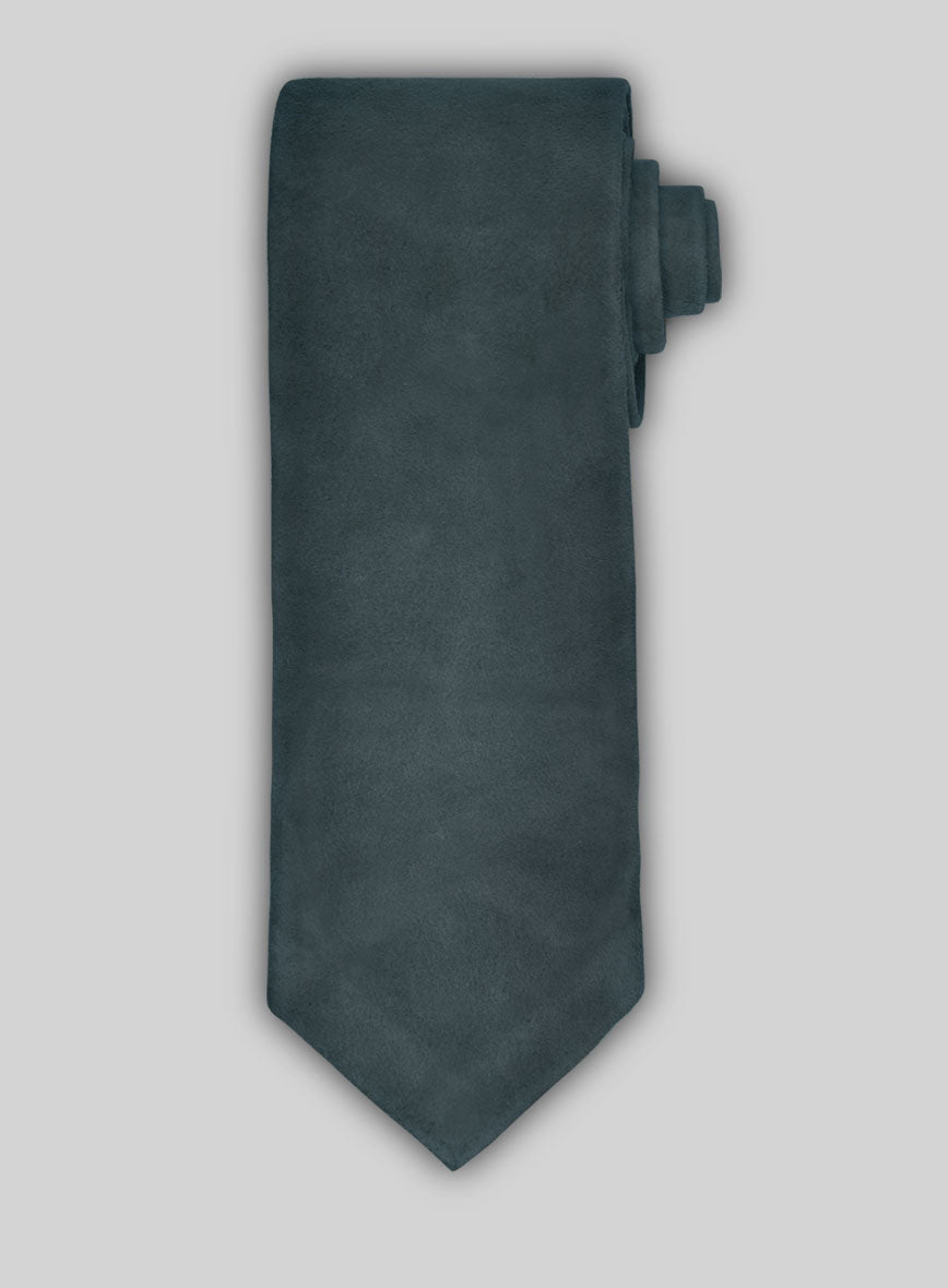 Blue Suede Leather Tie