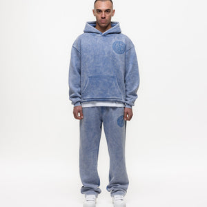 MAGIRI Embroidered Acid Washed Blue Sweatpants