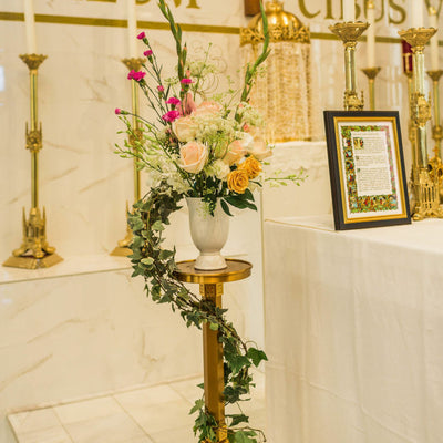 Blush and White Chapel Wedding