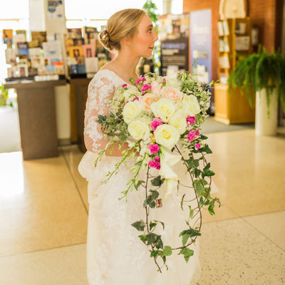Blush and White Chapel Wedding