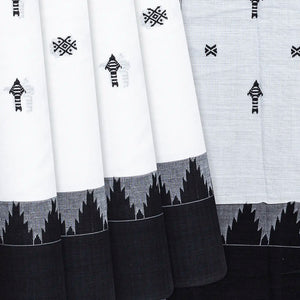 White Handwoven Chirala Saree With Temple Border-White