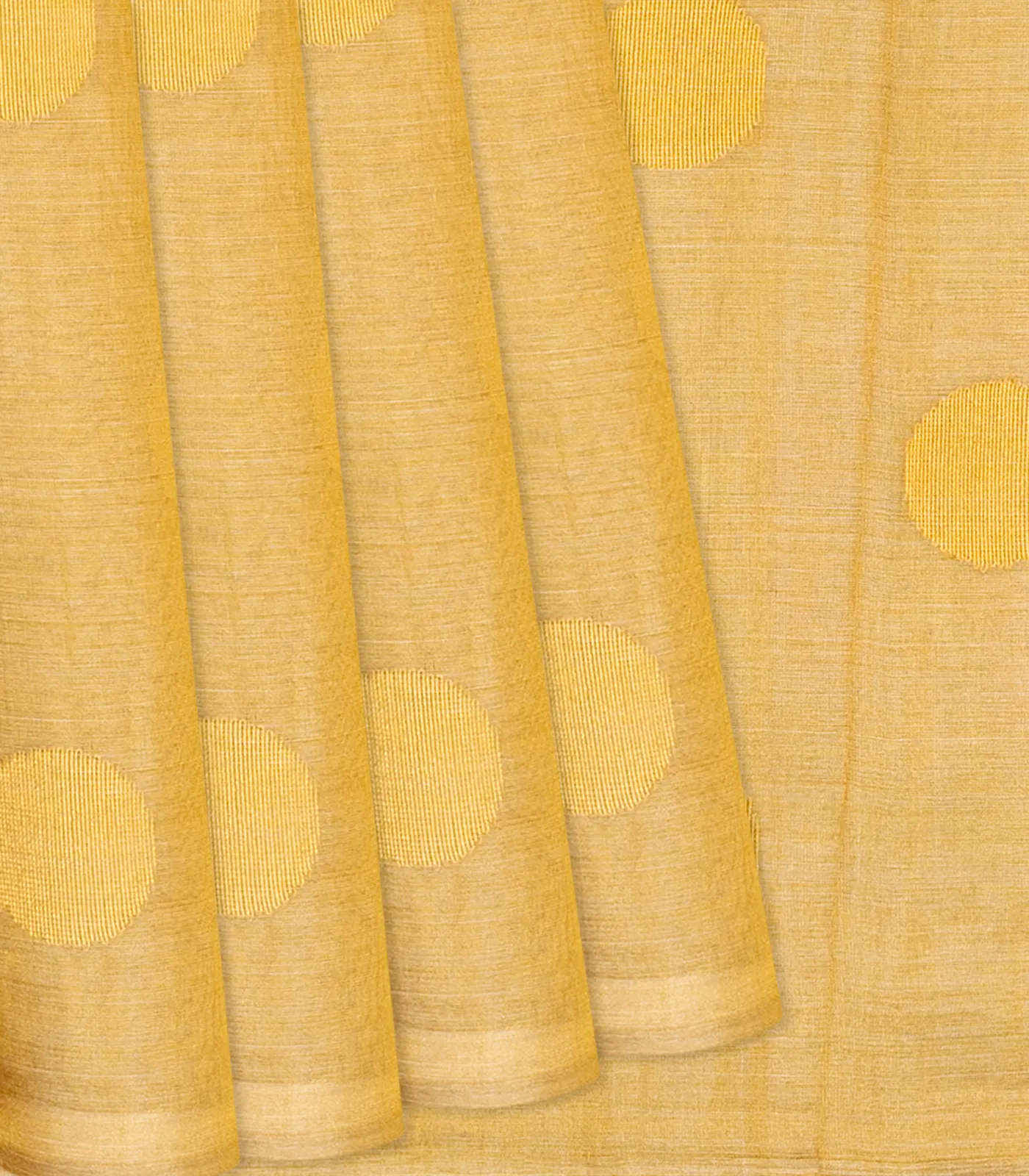 Beige Blended Tussar Tissue Saree With Coin Buttas-Beige