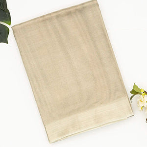 Grey Blended Tussar Tissue Saree With Border-Grey