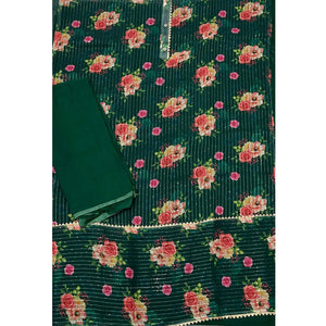 Bottle Green Festive Wear Sequins Embroidered Georgette Dress Material