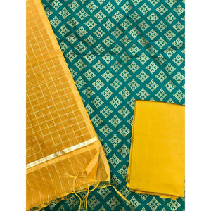 Bottle Green Festive Wear Woven Banarasi Silk Dress Material