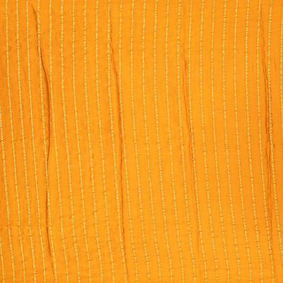 Mango Yellow Mysore Chiffon Silk Saree With Floral Motifs-Mango Yellow