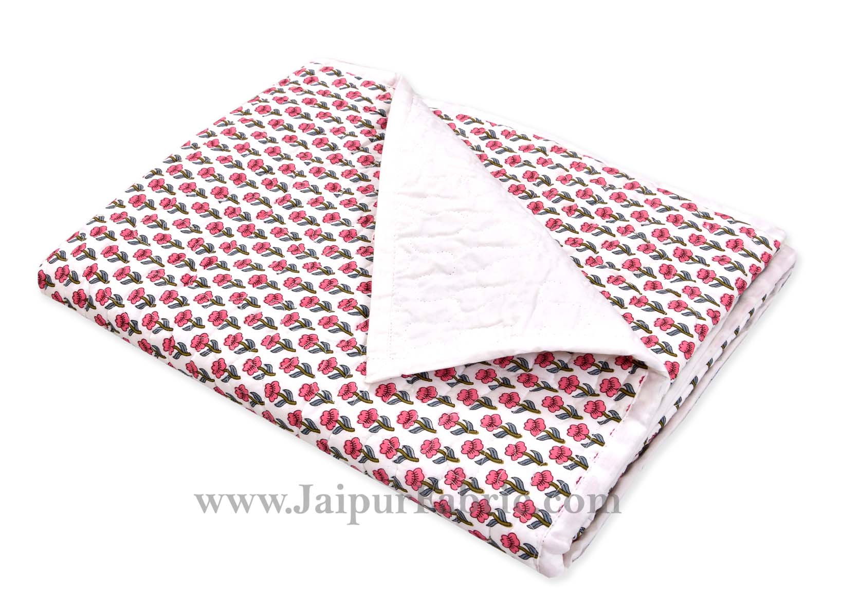 Baby Blanket Newborn Pink & Green Soft Crib Comforter and Toddler Swaddling Blankets for Babies 120 x 120 cm Colourful White Base Baby Quilt