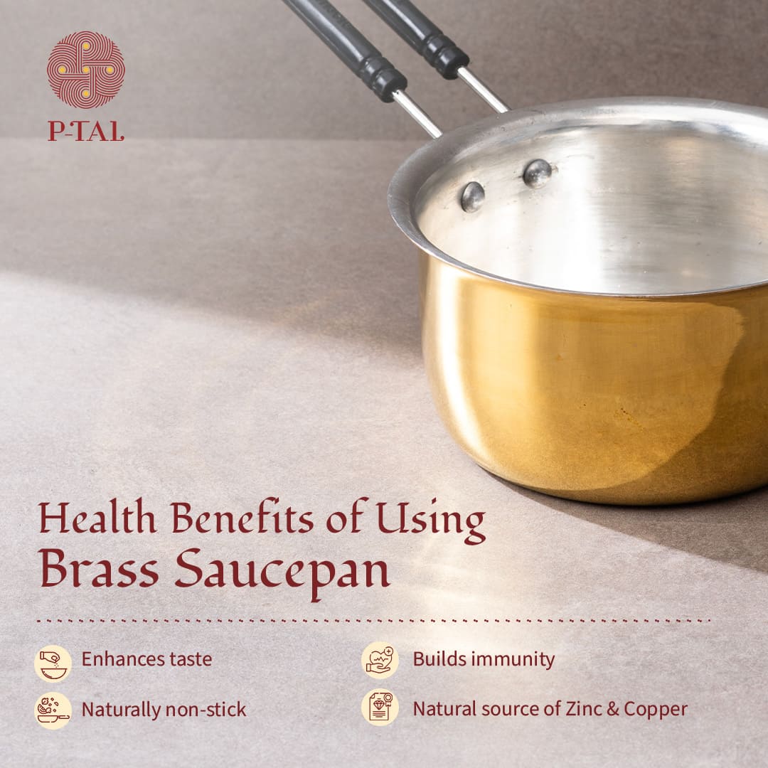 Set of 3 Brass Saucepans (1L, 1.5L, 2L)