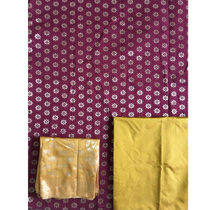 Breathtaking Maroon Colored Casual Wear Woven Banarasi Silk Dress Material