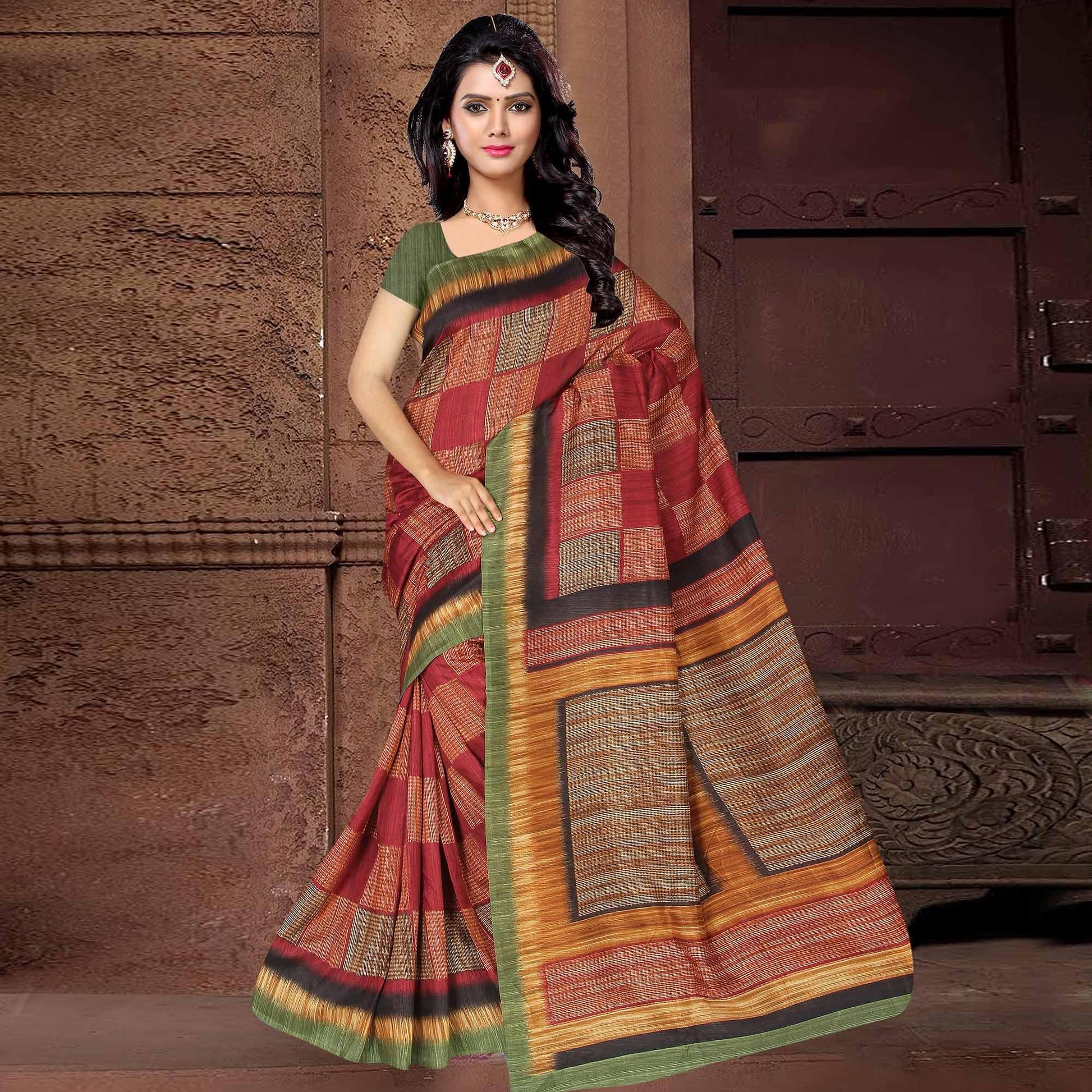 Breathtaking Multi Colored Casual Wear Printed Silk Saree