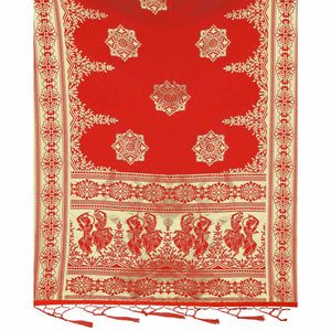 Breathtaking Red Colored Festive Wear Banarasi Silk Dupatta