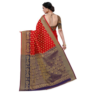 Breathtaking Red Colored Festive Wear Woven Kota Art Silk Banarasi Saree