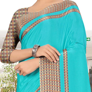 Breathtaking Sky Blue Coloured Casual Wear Printed Crepe Saree