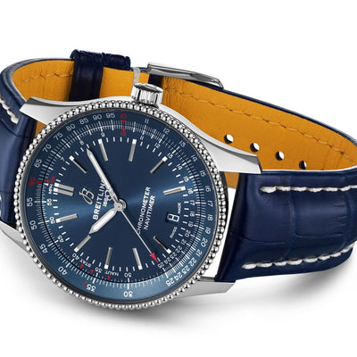 Breitling Navitimer Blue Dial - Blue Strap 41 MM Watch for Men