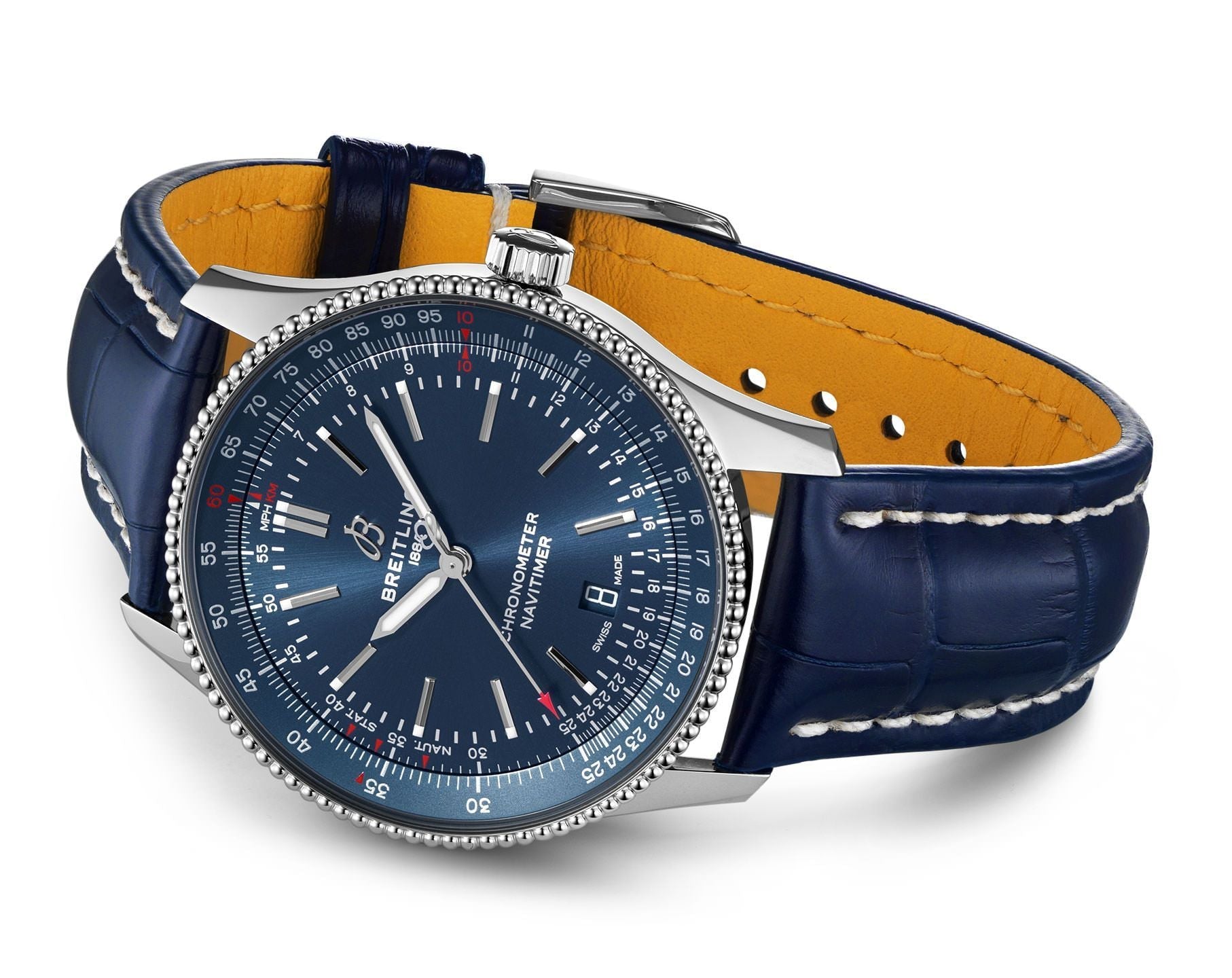 Breitling Navitimer Blue Dial - Blue Strap 41 MM Watch for Men