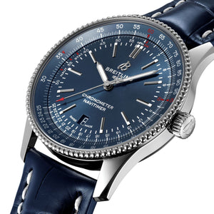Breitling Navitimer Blue Dial - Blue Strap 41 MM Watch for Men