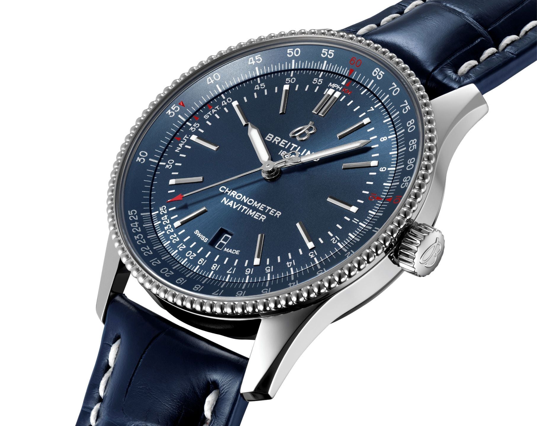 Breitling Navitimer Blue Dial - Blue Strap 41 MM Watch for Men
