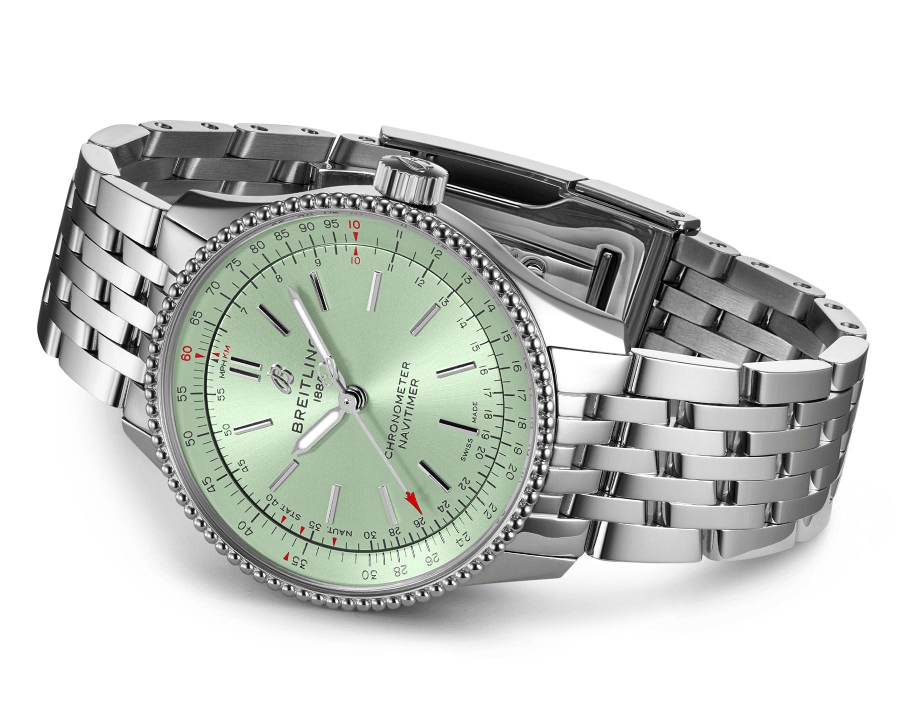Breitling Navitimer Swiss Brand with Green Dial Watch for Women