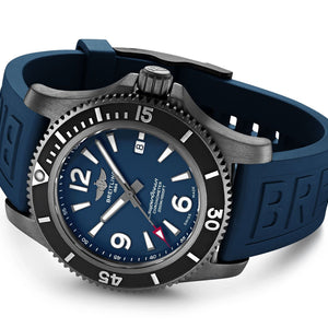 Breitling Superocean Automatic 46 Black Steel Blue Dial Men 46mm