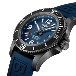 Breitling Superocean Automatic 46 Black Steel Blue Dial Men 46mm