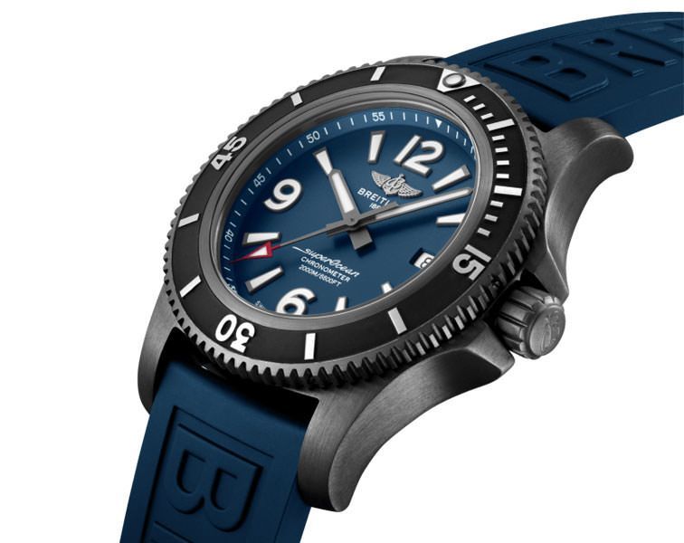 Breitling Superocean Automatic 46 Black Steel Blue Dial Men 46mm