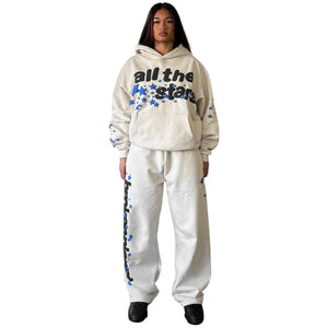 Broken Planet All The Stars Straight Leg Ivory White Sweatpants