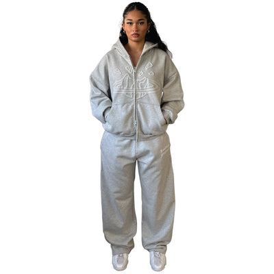 Broken Planet Ash Heather Grey Zip-Up Hoodie