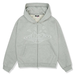 Broken Planet Ash Heather Grey Zip-Up Hoodie