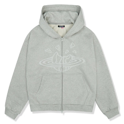 Broken Planet Ash Heather Grey Zip-Up Hoodie