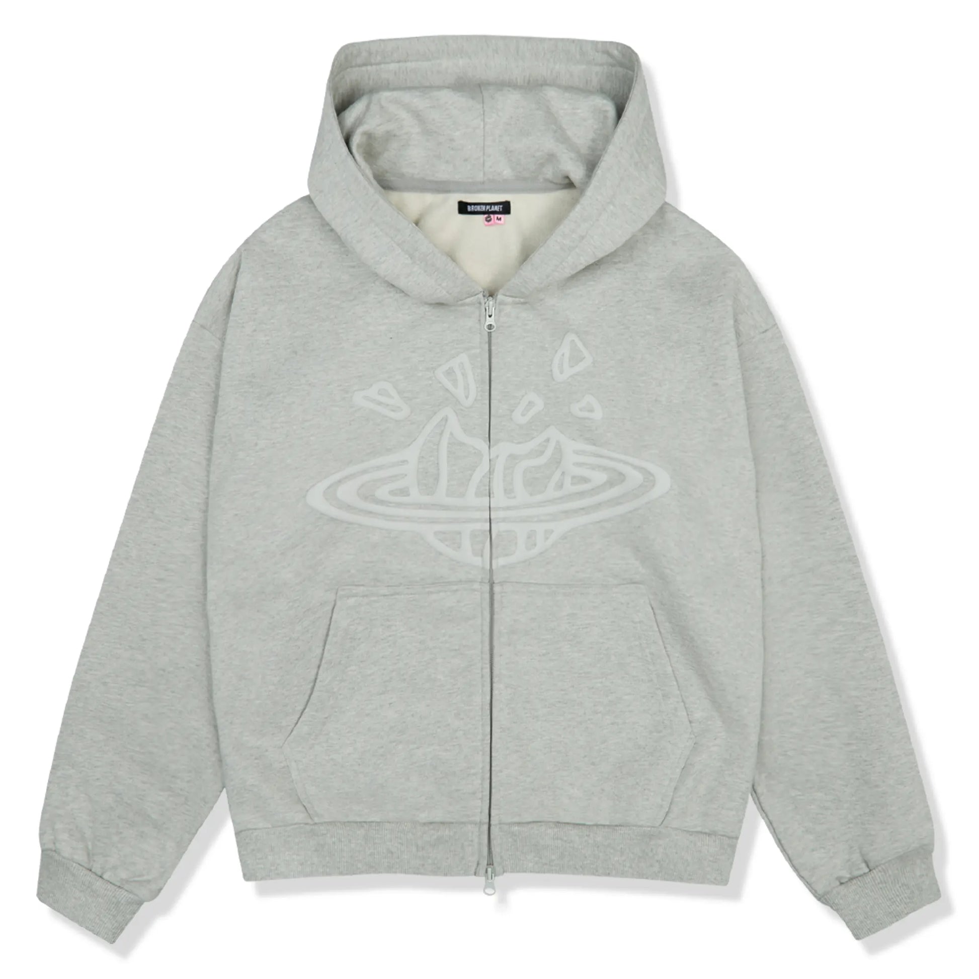 Broken Planet Ash Heather Grey Zip-Up Hoodie