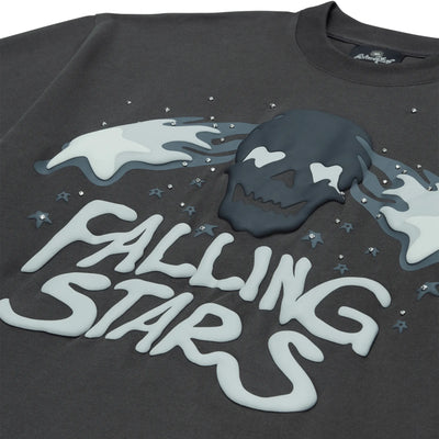 Broken Planet Falling Stars Soot Black T Shirt