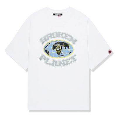 Broken Planet Grid Snow White T Shirt