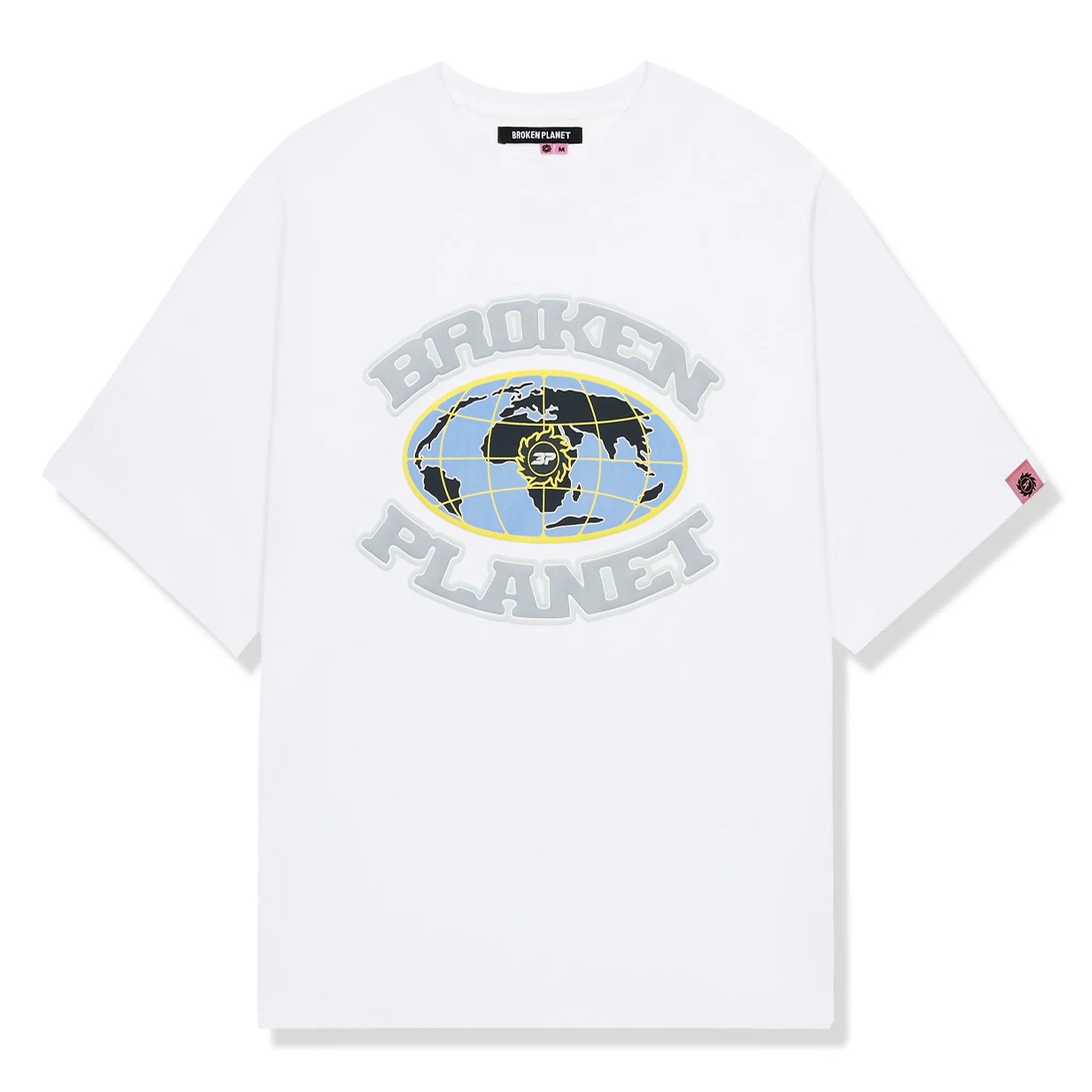 Broken Planet Grid Snow White T Shirt