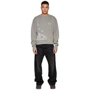 Broken Planet Heather Grey Planet Knit Sweatshirt