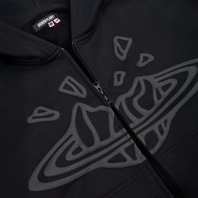Broken Planet Midnight Black Zip-Up Hoodie