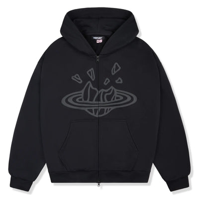 Broken Planet Midnight Black Zip-Up Hoodie