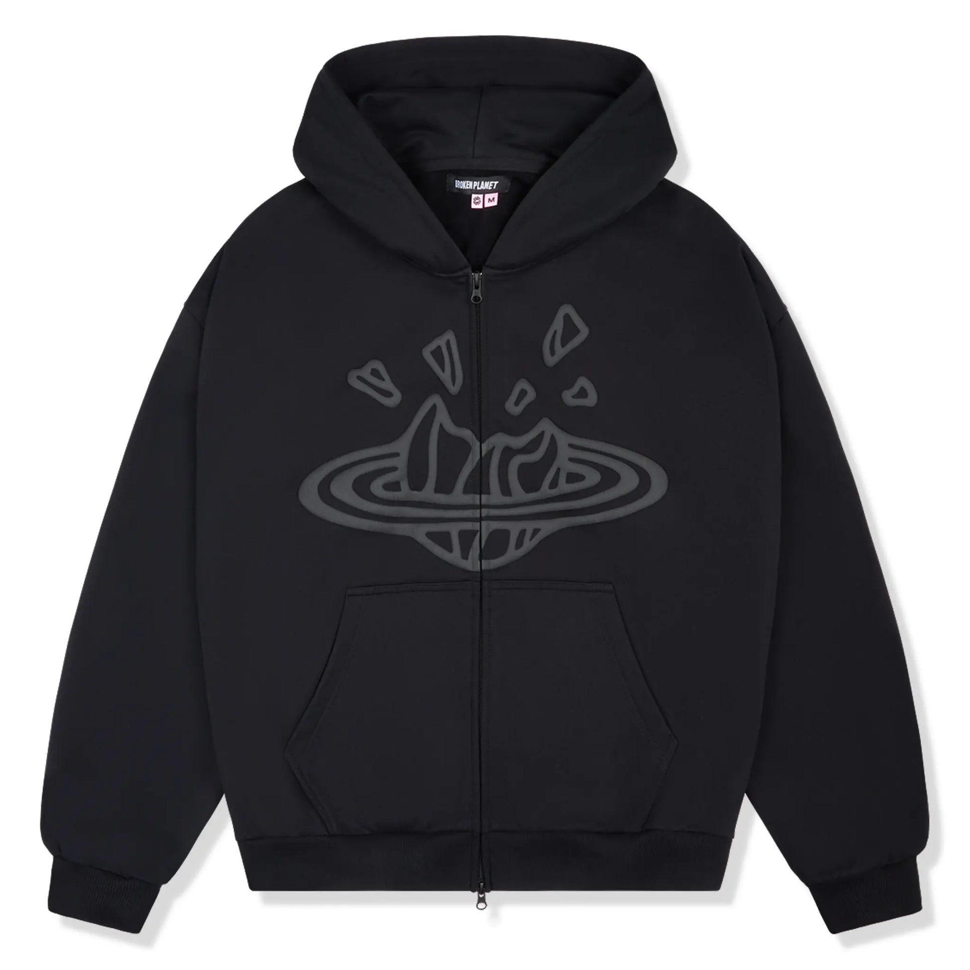 Broken Planet Midnight Black Zip-Up Hoodie